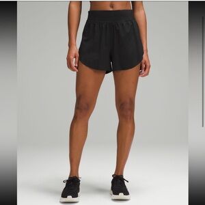 Lululemon Women’s Black Fast and Free Reflective High-Rise Classic-Fit Short 3"